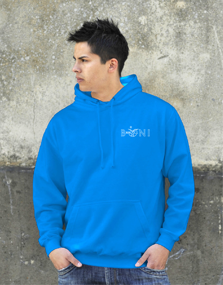 College hoodie met logo op 2 zijden